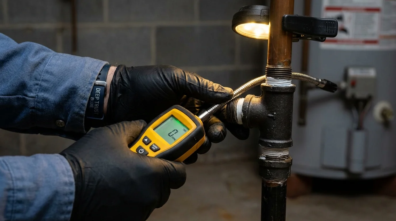 Gas leak detection with electronic sniffer by Johns Plumbing LLC in Hazleton
